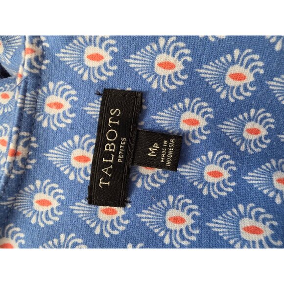 Talbots Petites Blue Pattern Sleeveless Fit Flare Dress MP - Picture 5 of 8